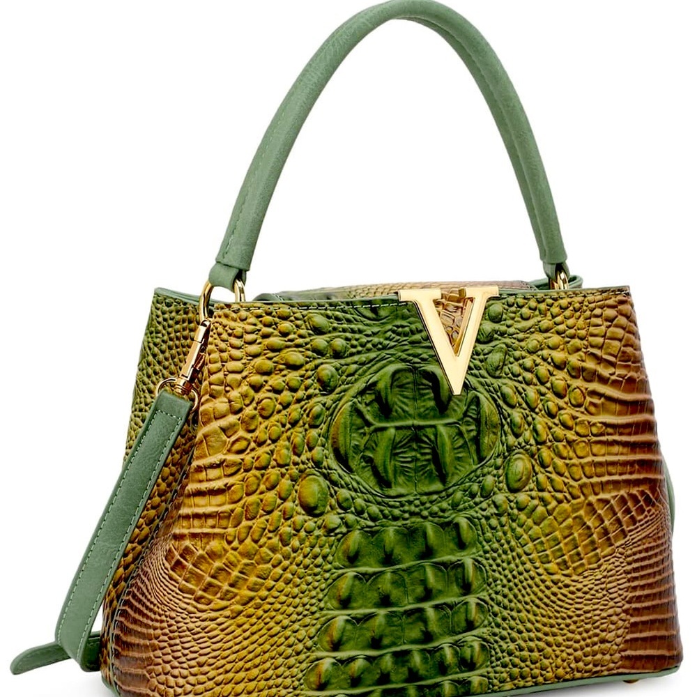 Sage Green Croc Purse